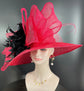 Red Sinamay Derby Hat: Royal Ascot Wedding Tea Party Hat