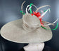 Feather Kentucky Derby Hat: Taupe Royal Ascot Wedding Party Hat