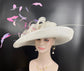 Church Kentucky Derby Hat Carriage Tea Party Wedding Wide Brim Woman&