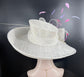 Church Kentucky Derby Hat Carriage Tea Party Wedding Wide Brim Woman&