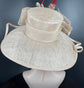 Kentucky Derby Hat: Champagne Sinamay Feather Flower Wedding Hat