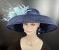Navy Blue Sinamay Dome Hat: Audrey Hepburn Style, Kentucky Derby