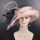 Blush Pink Kentucky Derby Hat: Feather Flower Church Wedding Hat