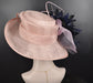 Blush Pink Kentucky Derby Hat: Feather Flower Church Wedding Hat