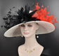 Sinamay Kentucky Derby Hat: Wide Brim Feather Church Wedding Hat