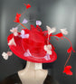 Wide Brim Sinamay Kentucky Derby Hat: Custom Feather Tea Party Hat