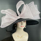 Black Jumbo Bow Wide Brim Kentucky Derby Hat, Ascot Hat for Wedding & Tea Party, Garden Party Hat, Mother of the Bride, Church