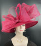 Burgundy Sinamay Wide Brim Hat: Royal Ascot, Kentucky Derby