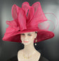 Burgundy Sinamay Wide Brim Hat: Royal Ascot, Kentucky Derby