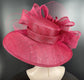 Burgundy Sinamay Kentucky Derby Hat: Wide Brim Feather Ascot Hat
