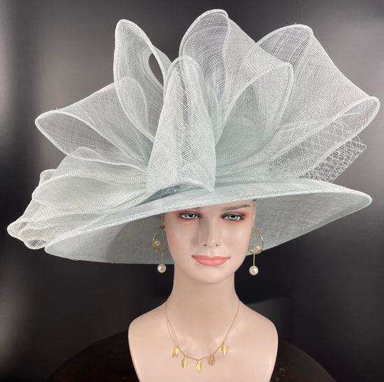 Powder Blue Sinamay Derby Hat: Royal Ascot, Tea Party Wedding