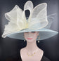 Powder Blue Sinamay Derby Hat: Wide Brim Ascot Race Day Hat