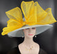 Powder Blue Lemon Yellow Ascot Horse Race Oaks day hat Carriage Tea Party Wedding Kentucky Derby Hat Party Hat Wide Brim Sinamay Hat