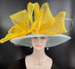 Powder Blue Lemon Yellow Ascot Horse Race Oaks day hat Carriage Tea Party Wedding Kentucky Derby Hat Party Hat Wide Brim Sinamay Hat