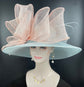 Powder Blue Sinamay Derby Hat: Ascot, Tea Party, Wedding