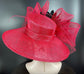 Red Sinamay Derby Hat: Royal Ascot Wedding Tea Party Hat