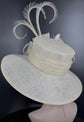 Ivory( Off White) Wide Brim Sinamay Hat, Kentucky Derby Hat, Church hat, Tea Party Hat, Custom hat, Formal Hat, Fashion Hat