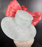 Powder Blue Sinamay Derby Hat: Wide Brim, Silk Abaca Bow