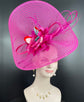 Fuchsia Fascinator Hat: Royal Ascot, Kentucky Derby, Wedding Party