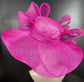 Fuchsia Pink Sinamay Derby Hat: Wide Brim Wedding Tea Party Hat