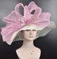 Wide Brim Sinamay Derby Hat: Jumbo Bow Tea Party Wedding