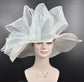 Wide Brim Sinamay Derby Hat: Jumbo Bow Tea Party Wedding