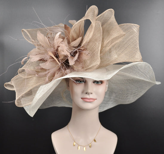 Wide Brim Sinamay Derby Hat: Church Wedding Tea Party Hat