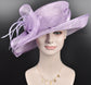 Lavender Sinamay Kentucky Derby Hat: Wide Brim Wedding Millinery