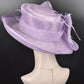 Lavender Sinamay Derby Hat: Wide Brim Wedding Millinery