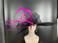 Wide Brim Derby Hat: Black Feathered Ascot Hat