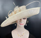 Wide Brim Sinamay Derby Hat: Champagne Church Wedding Ascot Races
