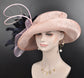 Blush Pink Kentucky Derby Hat: Feather Flower Church Wedding Hat