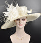 Ivory Feather Flower Sinamay Derby Hat: Royal Ascot Tea Party