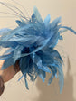 Wide Brim Sinamay Derby Hat: White & Yellow Feathered Church Hat