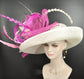 Sinamay Derby Hat: Wide Brim Feathered Church Hat