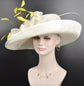 Sinamay Kentucky Derby Hat: Wide Brim Feather Fascinator