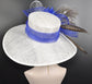 Kentucky Derby Hat, Church hat, Tea Party Hat, Custom hat, Formal Hat, Fashion Hat Royal Blue  w White