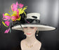Sinamay Kentucky Derby Hat: Wide Brim Feathered Tea Party Ascot Hat