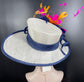 Sinamay Kentucky Derby Hat: Wide Brim Feathered Tea Party Hat