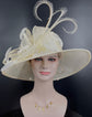 Ivory( Off White) Wide Brim Sinamay Hat, Kentucky Derby Hat, Church hat, Tea Party Hat, Custom hat, Formal Hat, Fashion Hat