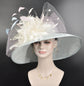 Powder Blue Kentucky Derby Hat: Feather Flowers & Bows