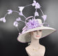 Lavender Kentucky Derby Hat: Wide Brim Sinamay Feather Church Hat