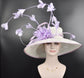 Lavender Kentucky Derby Hat: Wide Brim Sinamay Feather Church Hat