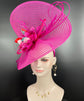 Fuchsia Fascinator Hat: Royal Ascot, Kentucky Derby, Wedding Party