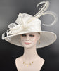 White Wide Brim Sinamay Hat, Kentucky Derby Hat, Church hat, Tea Party Hat, Custom hat, Formal Hat, Fashion Hat