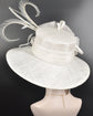 White Wide Brim Sinamay Hat, Kentucky Derby Hat, Church hat, Tea Party Hat, Custom hat, Formal Hat, Fashion Hat