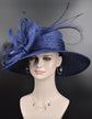 Navy Blue Wide Brim Sinamay Hat, Kentucky Derby Hat, Church hat, Tea Party Hat, Custom hat, Formal Hat, Fashion Hat