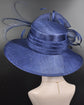 Navy Blue Wide Brim Sinamay Hat, Kentucky Derby Hat, Church hat, Tea Party Hat, Custom hat, Formal Hat, Fashion Hat