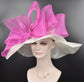 Wide Brim Sinamay Derby Hat: Jumbo Bow Tea Party Wedding