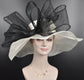 Wide Brim Sinamay Derby Hat: Jumbo Bow Tea Party Wedding